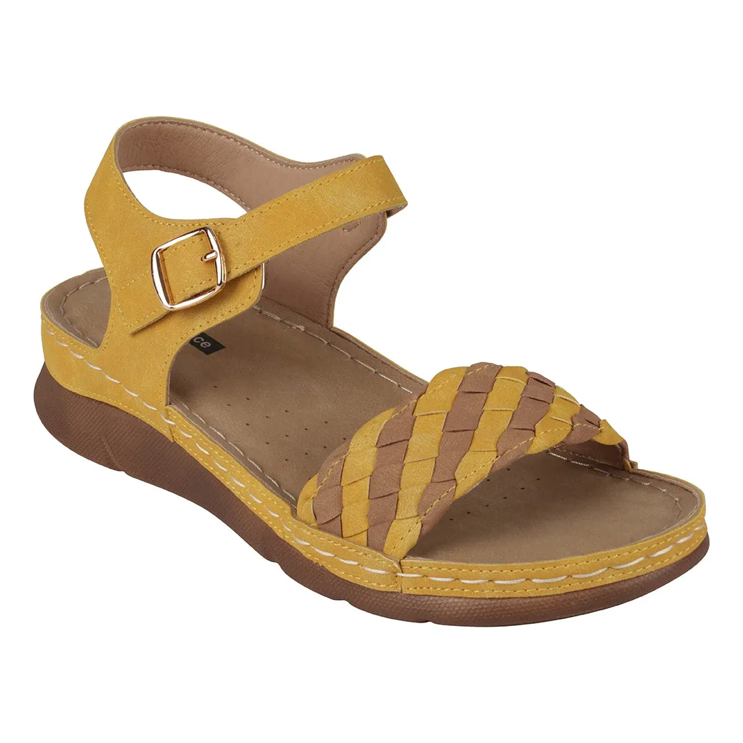 Millis Yellow Comfort Flat Sandals