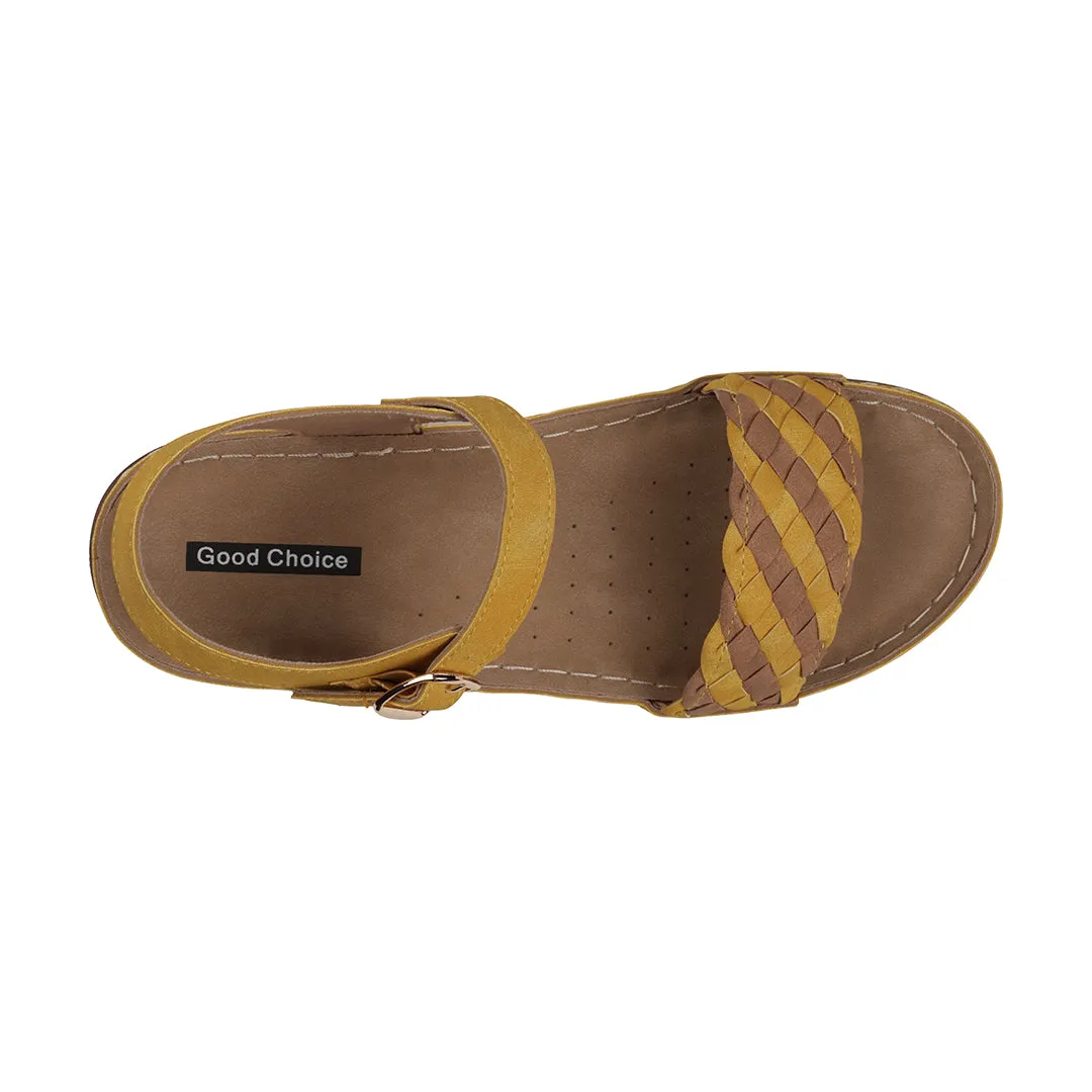 Millis Yellow Comfort Flat Sandals