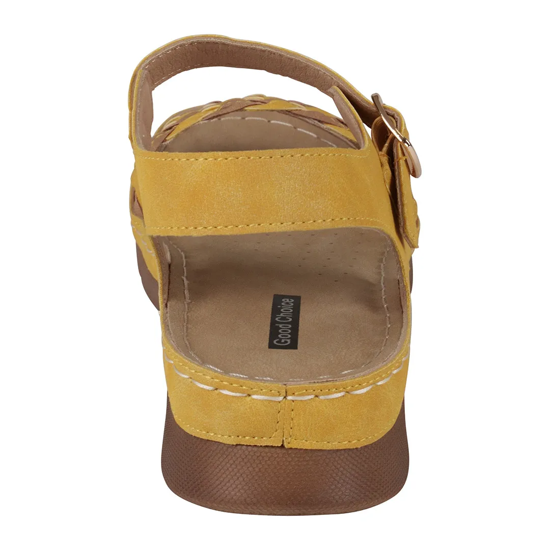 Millis Yellow Comfort Flat Sandals