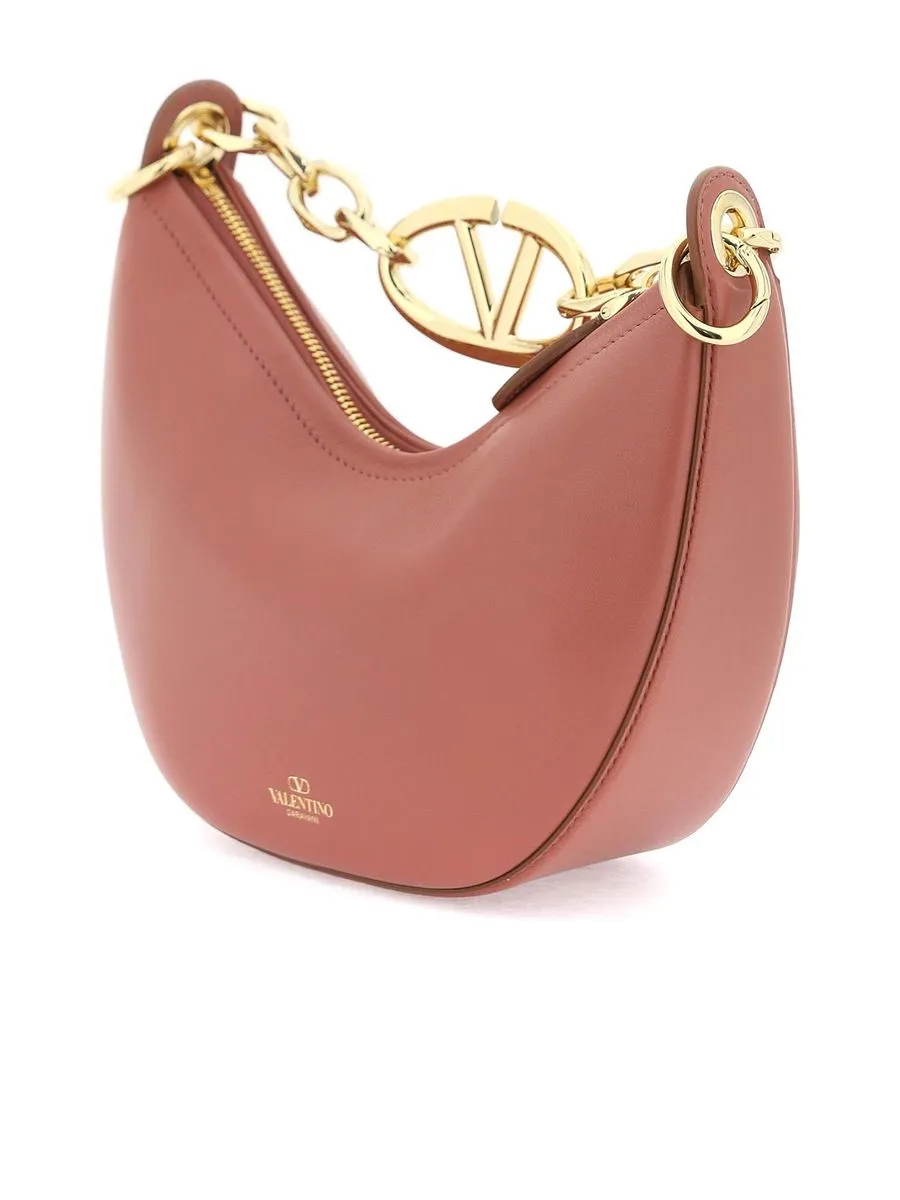 Mini Vlogo Moon Hobo Bag in Nappa Leather With Chain