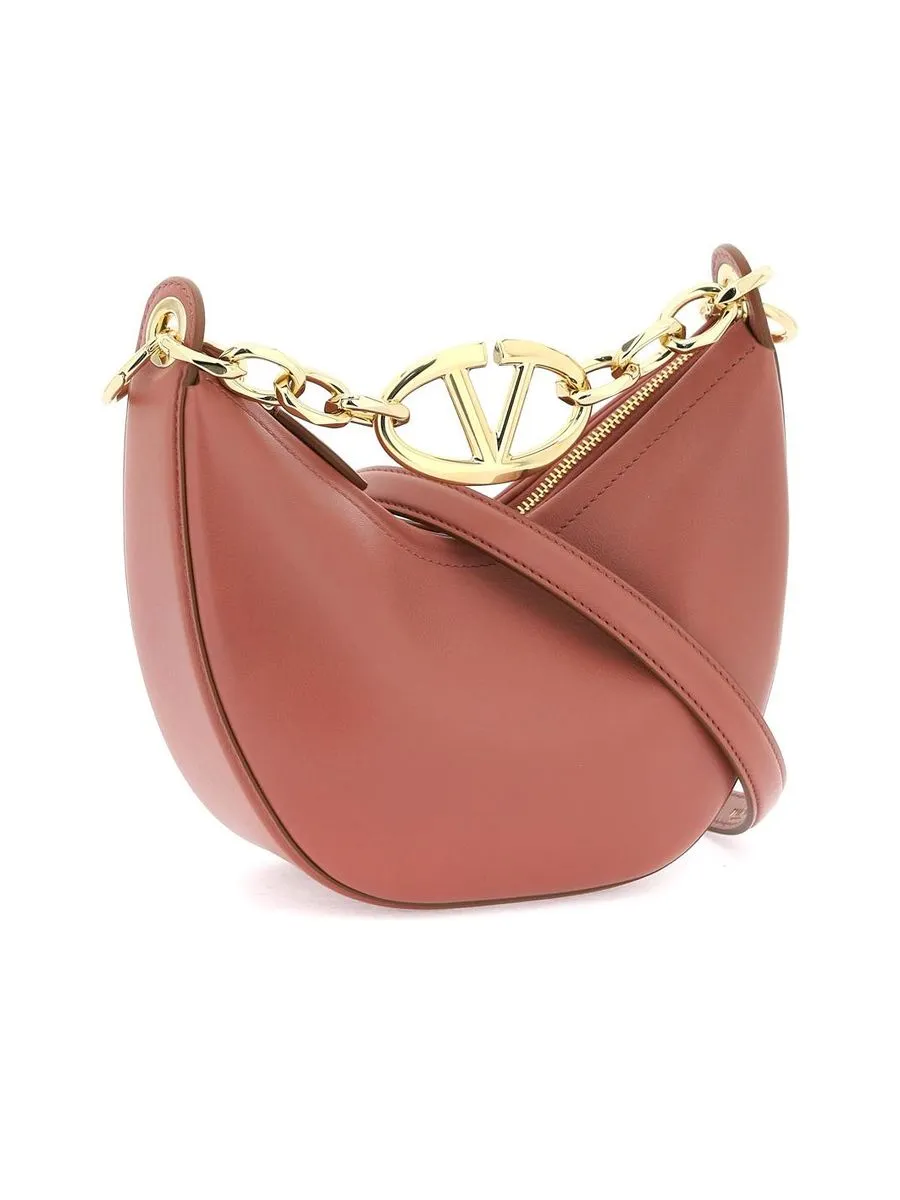 Mini Vlogo Moon Hobo Bag in Nappa Leather With Chain