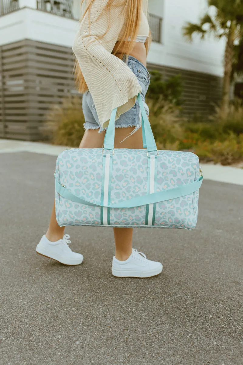 Mint Leopard Cute Weekender Bag