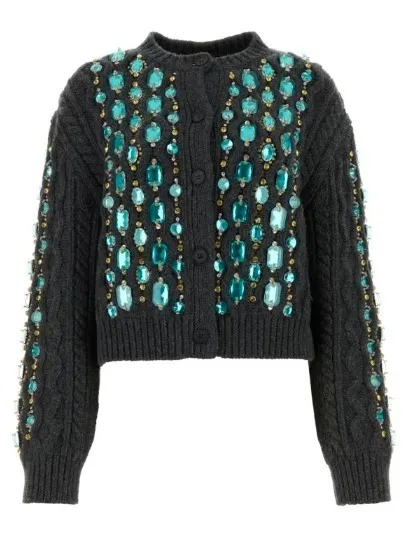 MiuMiu  |Casual Style Wool Street Style Long Sleeves Logo Cardigans