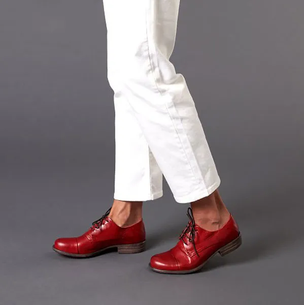 Miz Mooz Letty Oxfords: Red 