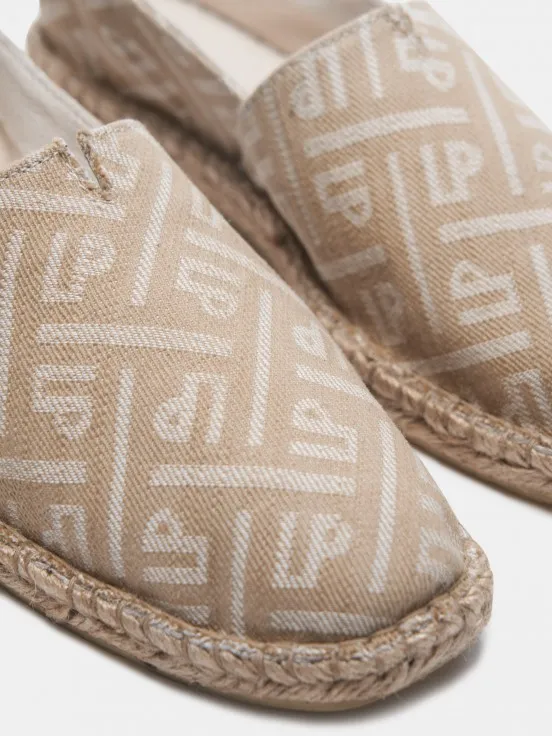 Monogrammed denim espadrilles