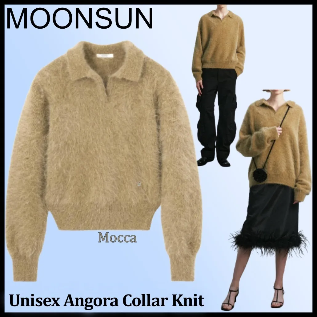 MOONSUN  |Casual Style Wool Street Style Long Sleeves Plain