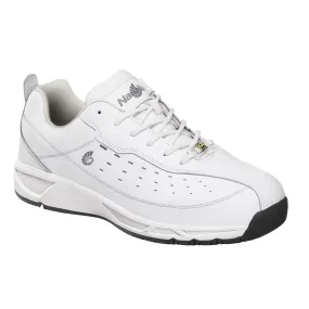 Nautilus Mens White Leather Soft Toe ESD WR Athletic Work Shoes