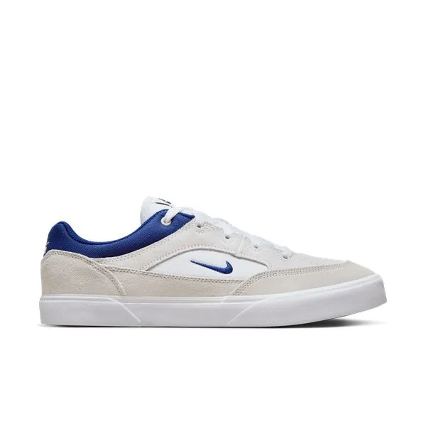 Nike SB Malor Skate Shoes White - Deep Royal Blue - Platinum Tint