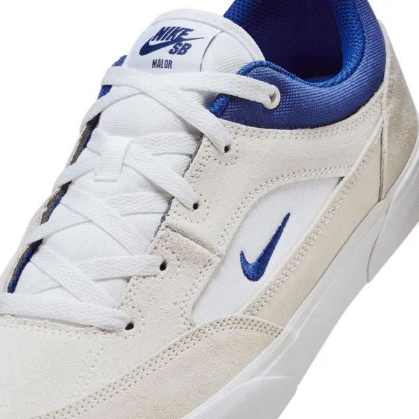 Nike SB Malor Skate Shoes White - Deep Royal Blue - Platinum Tint