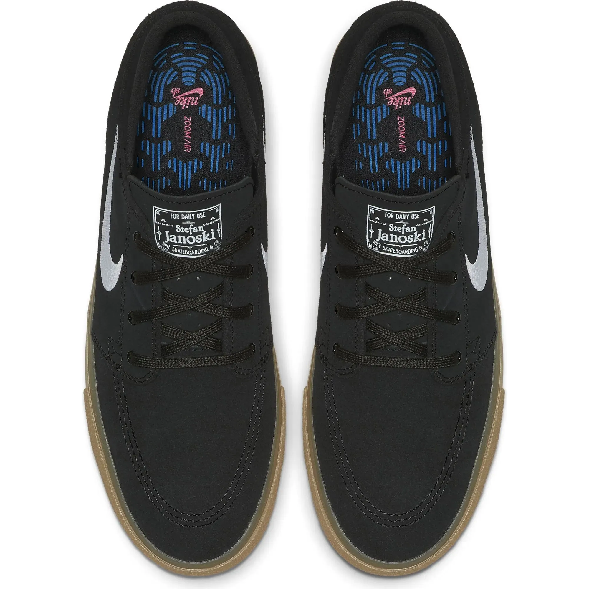 Nike SB Zoom Janoski RM Skate Shoes - Black/White-Black-Gum Light Brown