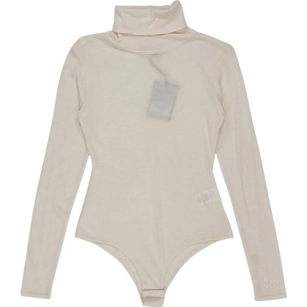 Novo Cream Silk Cashmere Bodysuit Size S