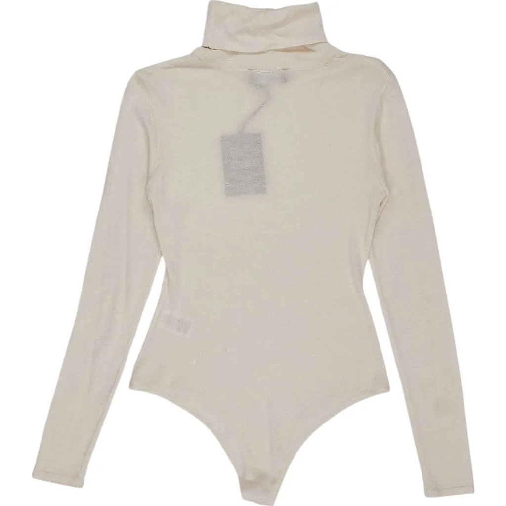 Novo Cream Silk Cashmere Bodysuit Size S