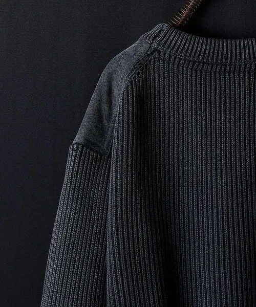 Number Nine Vintage Dye Bleach Military Rib Knit Pullover