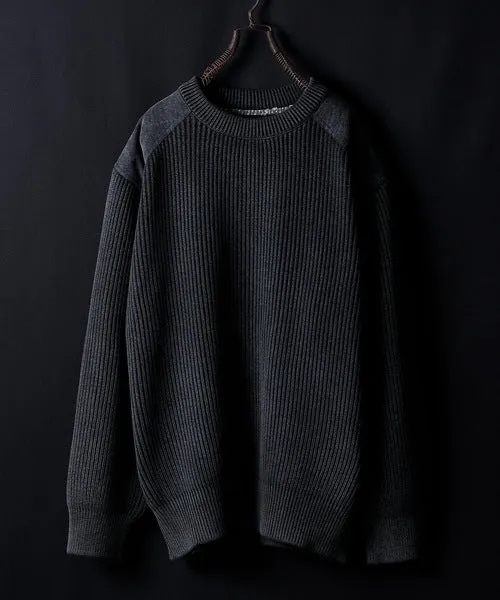 Number Nine Vintage Dye Bleach Military Rib Knit Pullover