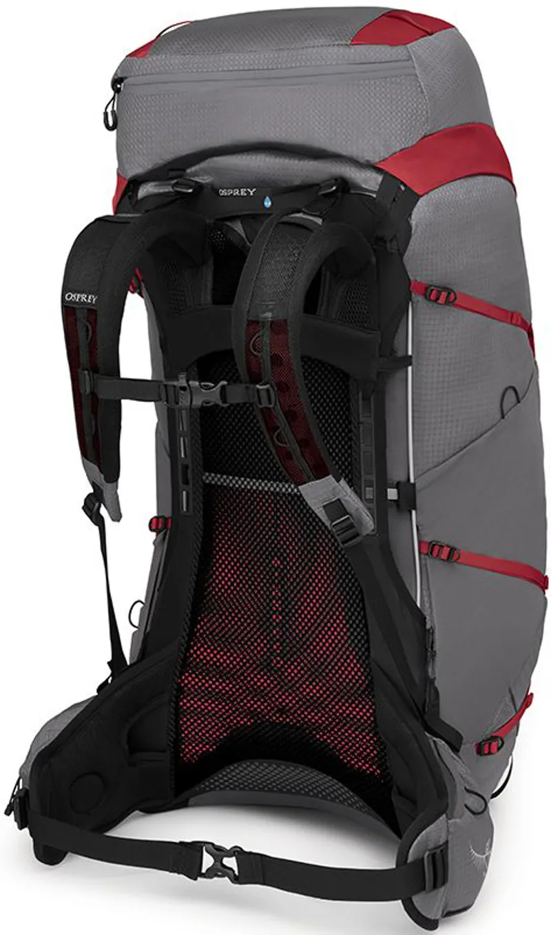 Osprey Womens Eja Pro 55 Rucksack - Dale Grey-Poinsettia Red