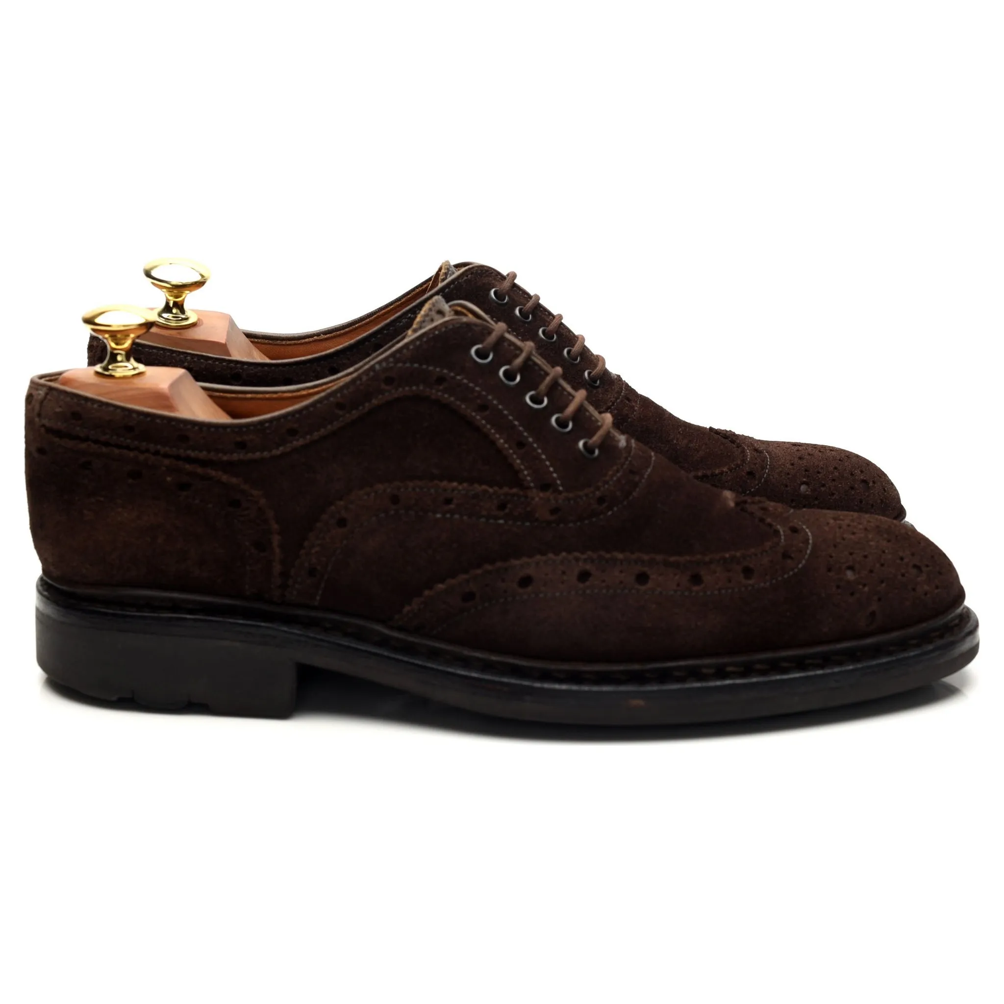 'Owen' Dark Brown Suede Oxford Brogues UK 7