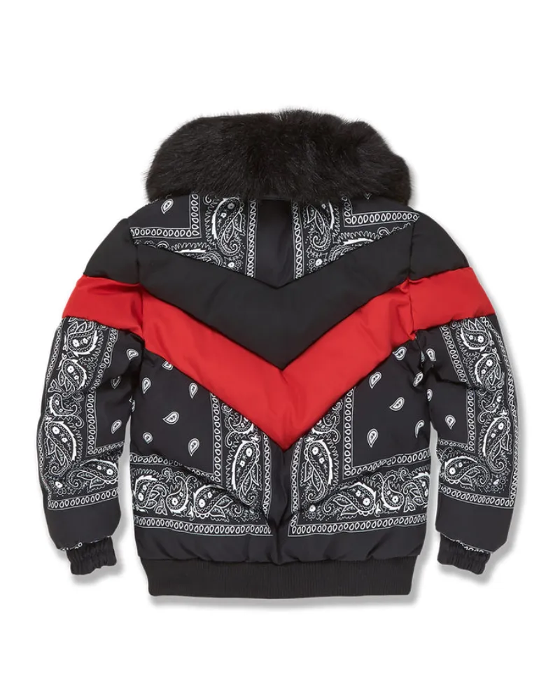 Paisley Bandana Print Puffer Bomber Jacket - The Puffer jacket