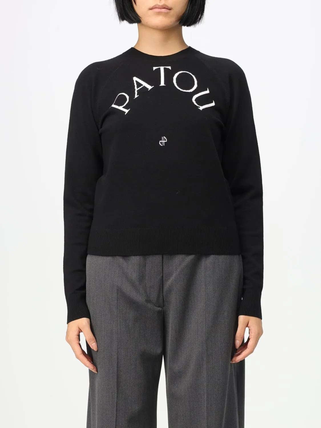 PATOU  |Crew Neck Casual Style Wool Long Sleeves Logo