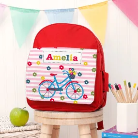 Personalised Girl's Red Mini Rucksack