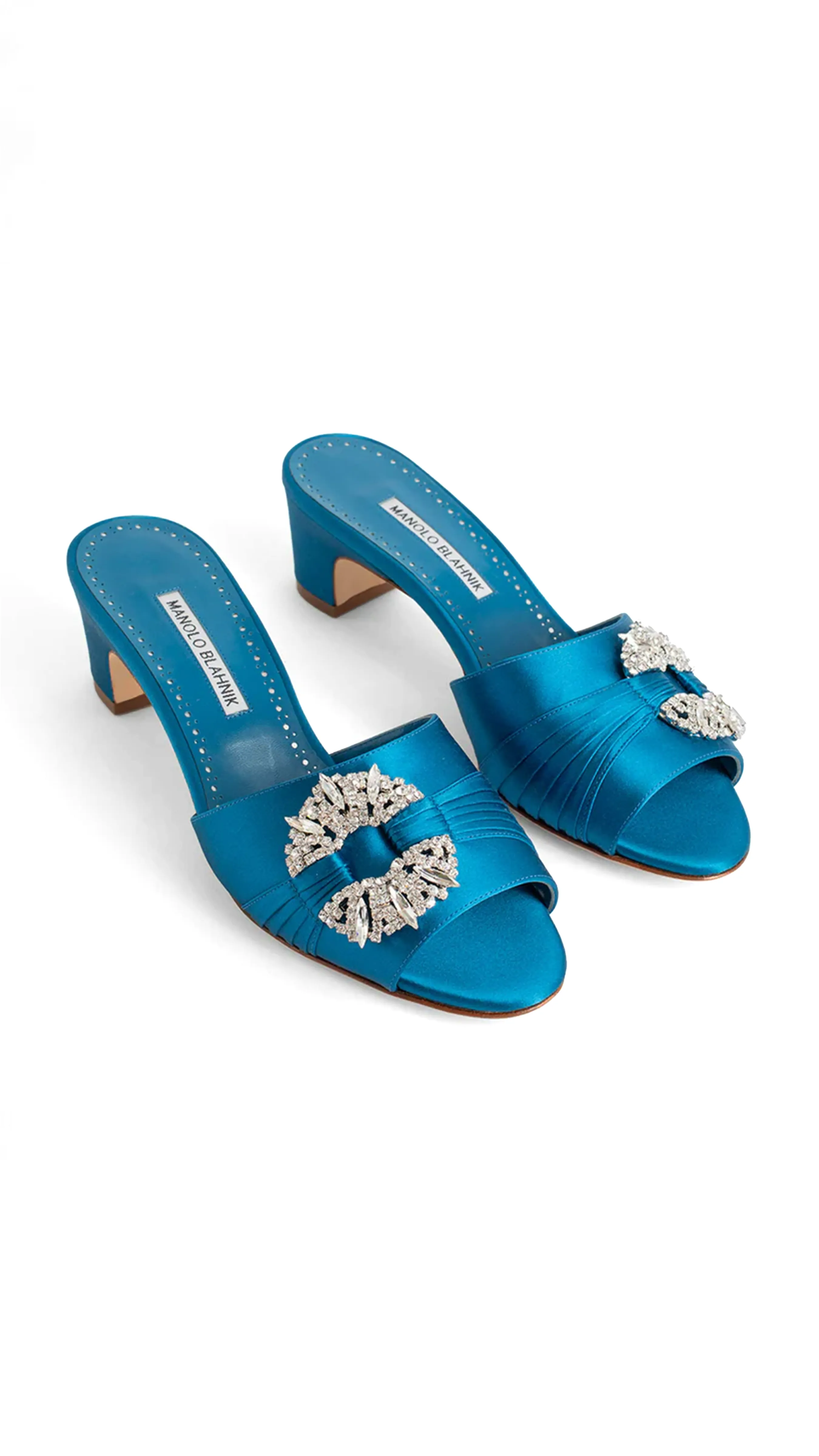 Prinap 50 Satin Mules - Blue