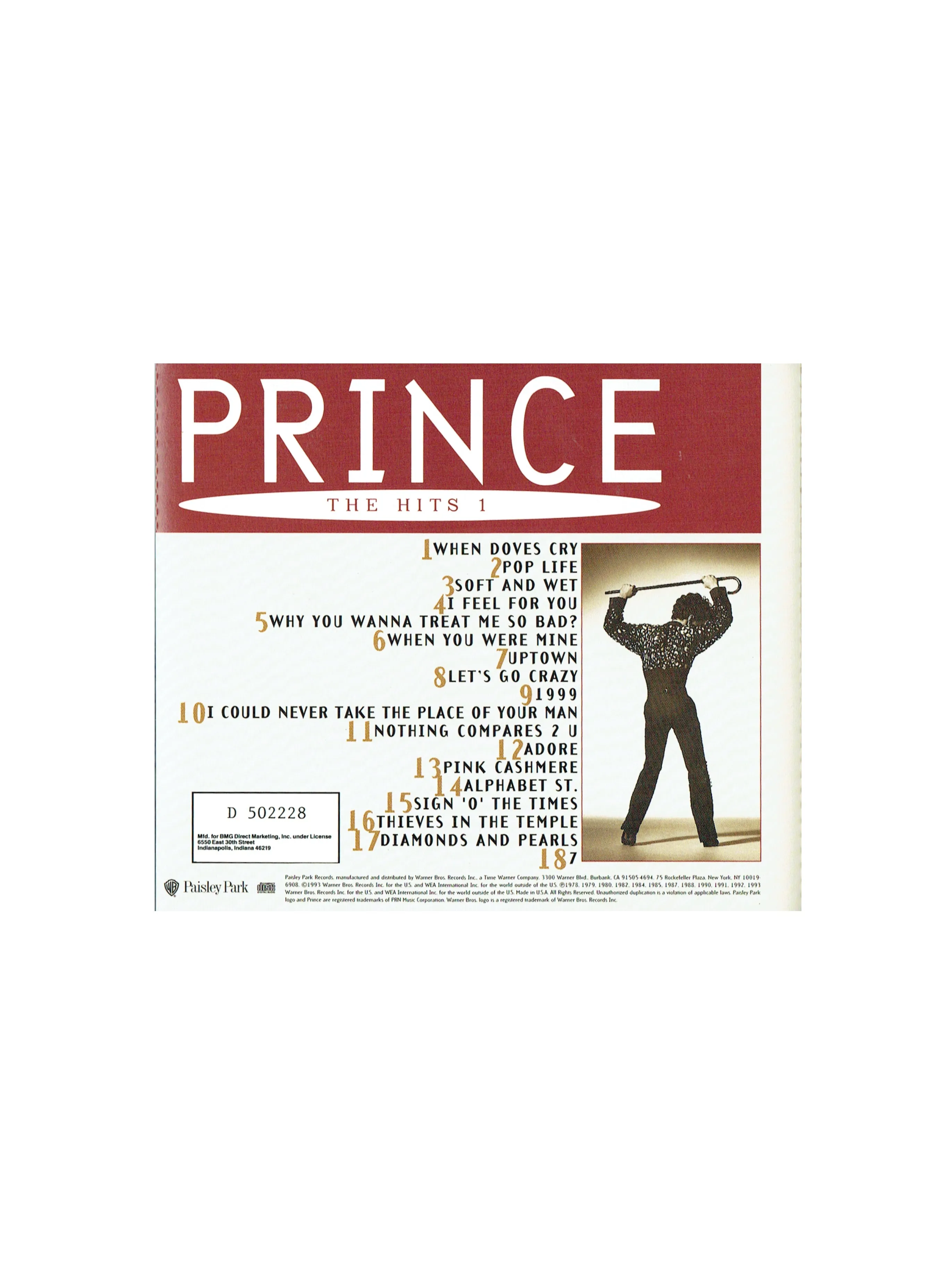 Prince – The Hits 1 CD Album US Preloved: 1993