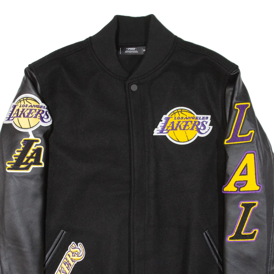 PRO STANDARD Los Angeles Lakers Quilted Lined Mens Varsity Jacket Black 2XL