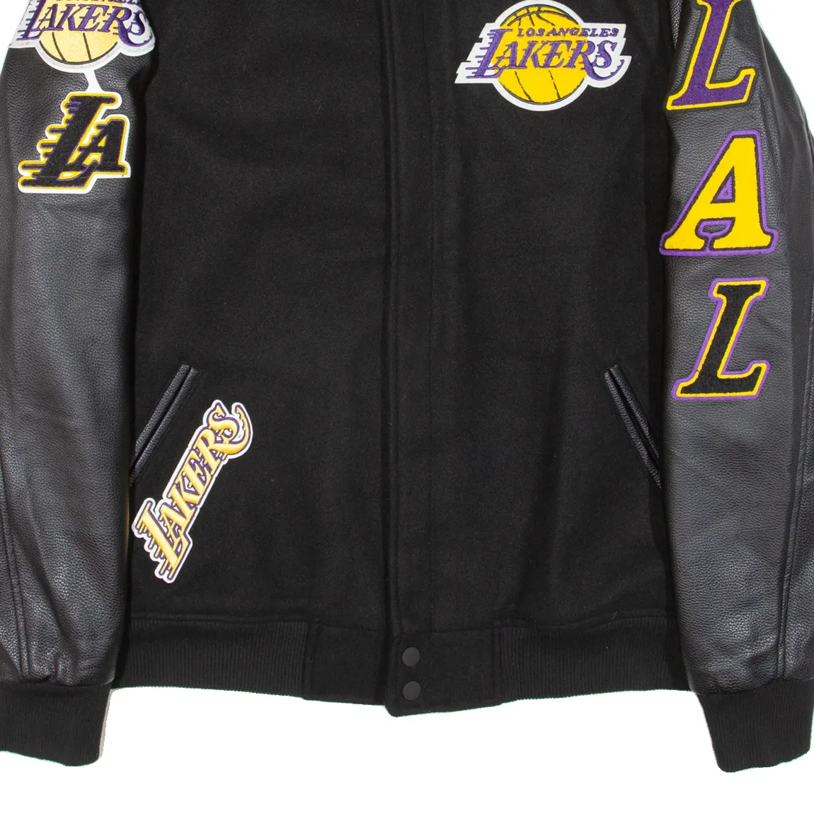 PRO STANDARD Los Angeles Lakers Quilted Lined Mens Varsity Jacket Black 2XL