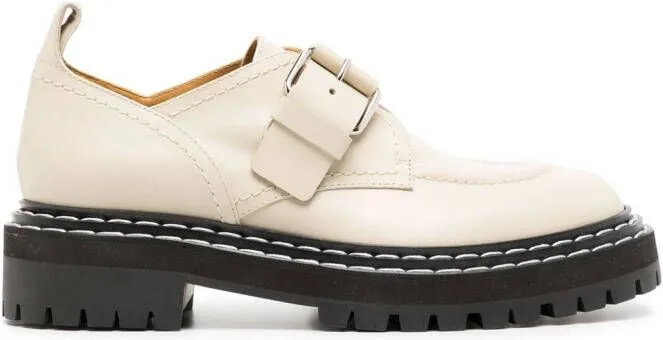 Proenza Schouler lug-sole buckled oxfords White