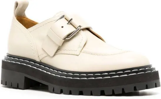 Proenza Schouler lug-sole buckled oxfords White