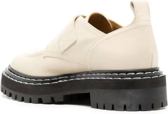 Proenza Schouler lug-sole buckled oxfords White