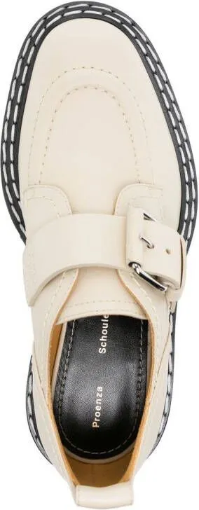 Proenza Schouler lug-sole buckled oxfords White