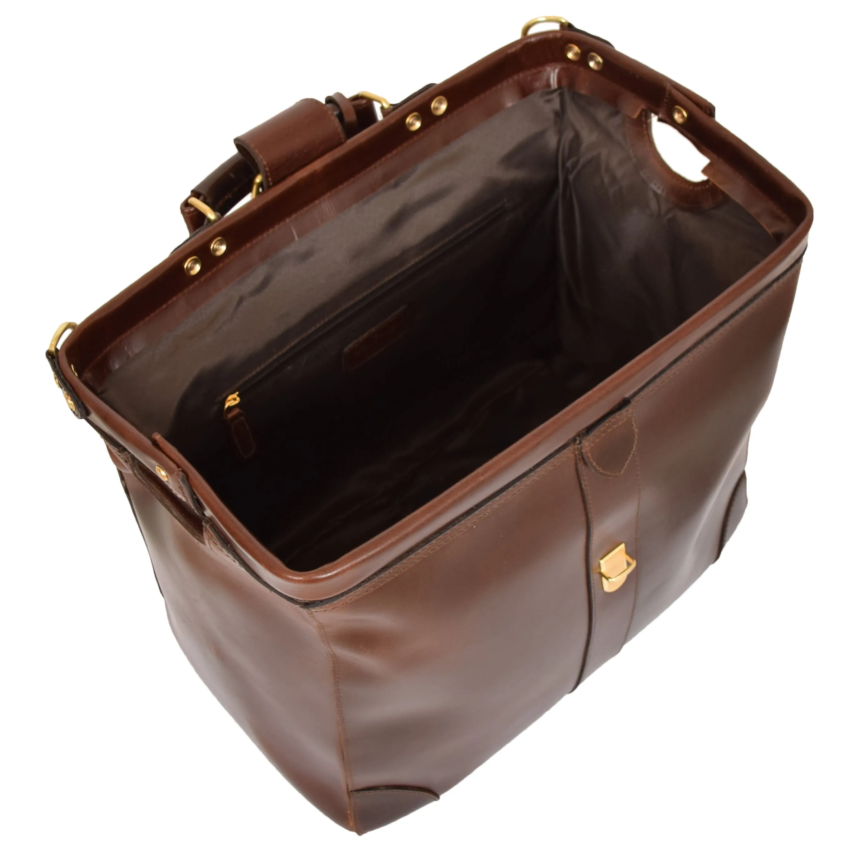 Real Leather Doctors Briefcase Medics Bag Cortex Brown