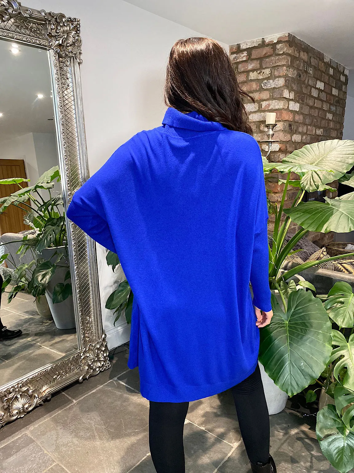 Royal Blue Cowl Neck Knit Charlie