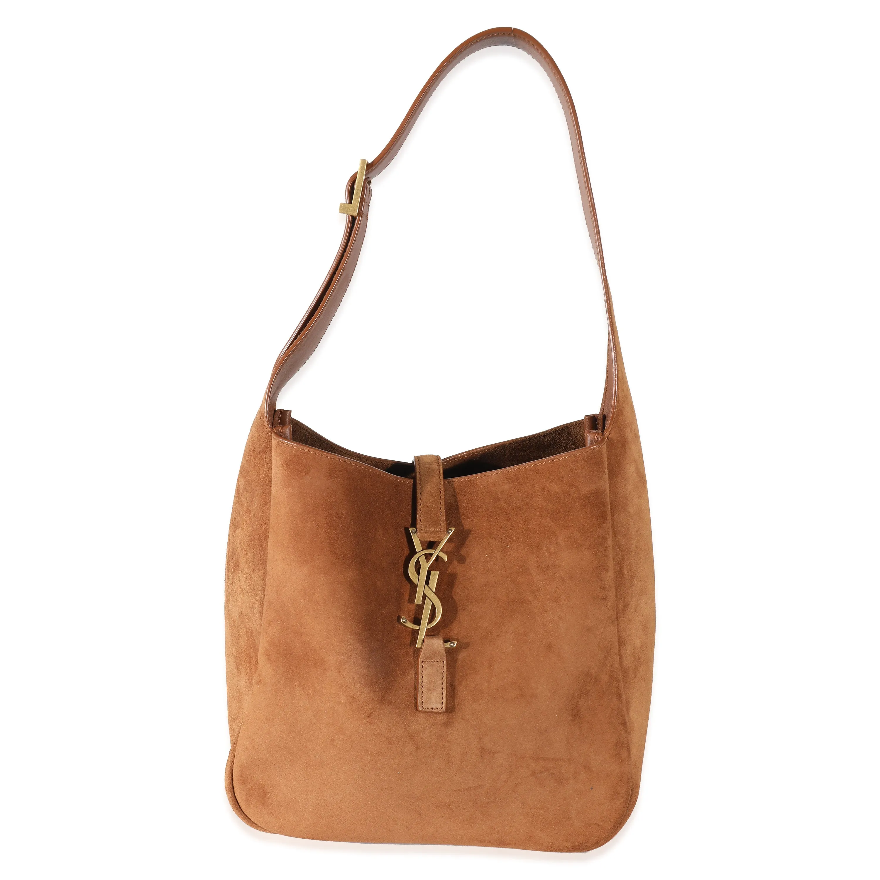 Saint Laurent Brown Camel Suede Supple Small Le 5 à 7 Hobo