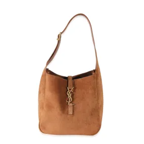 Saint Laurent Brown Camel Suede Supple Small Le 5 à 7 Hobo