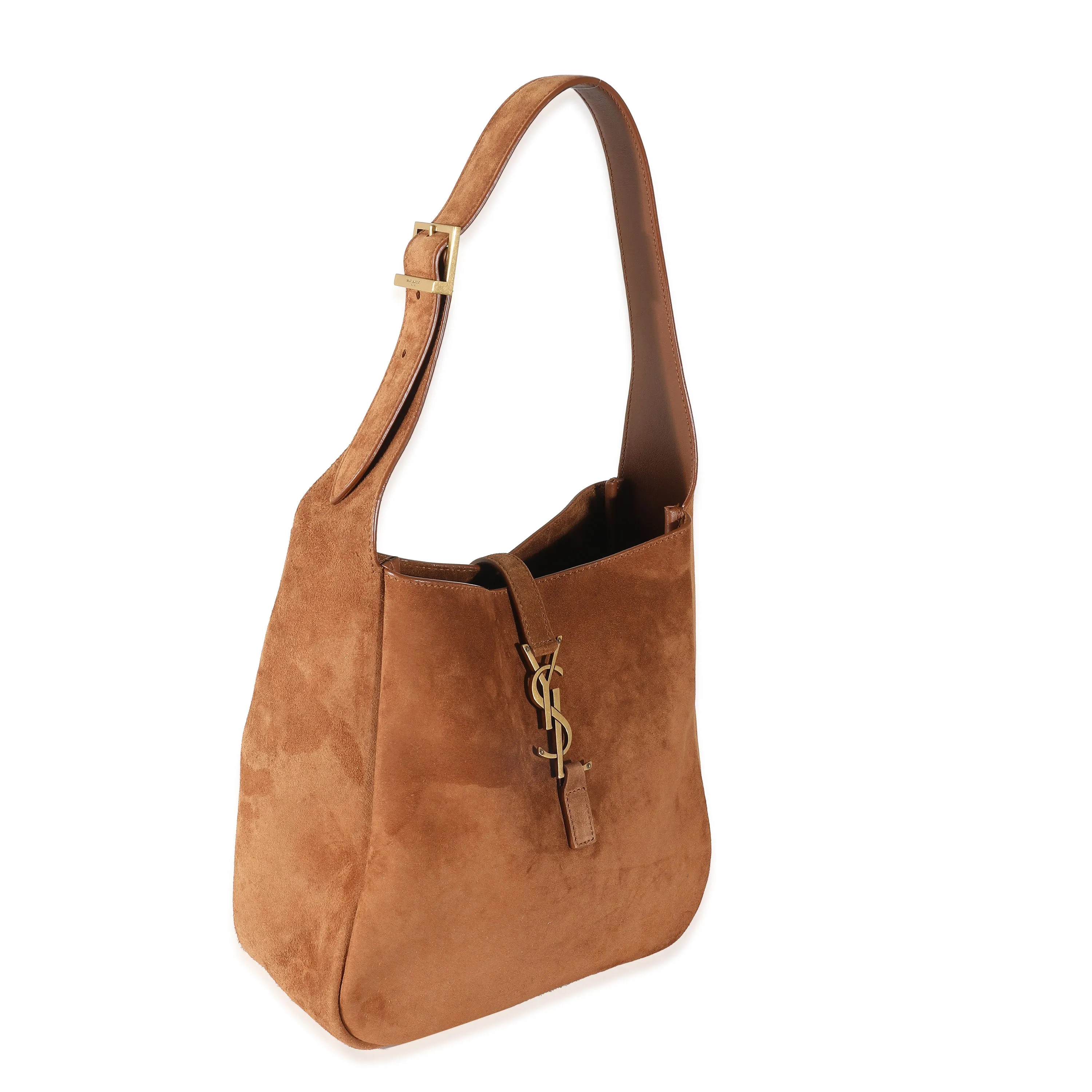 Saint Laurent Brown Camel Suede Supple Small Le 5 à 7 Hobo