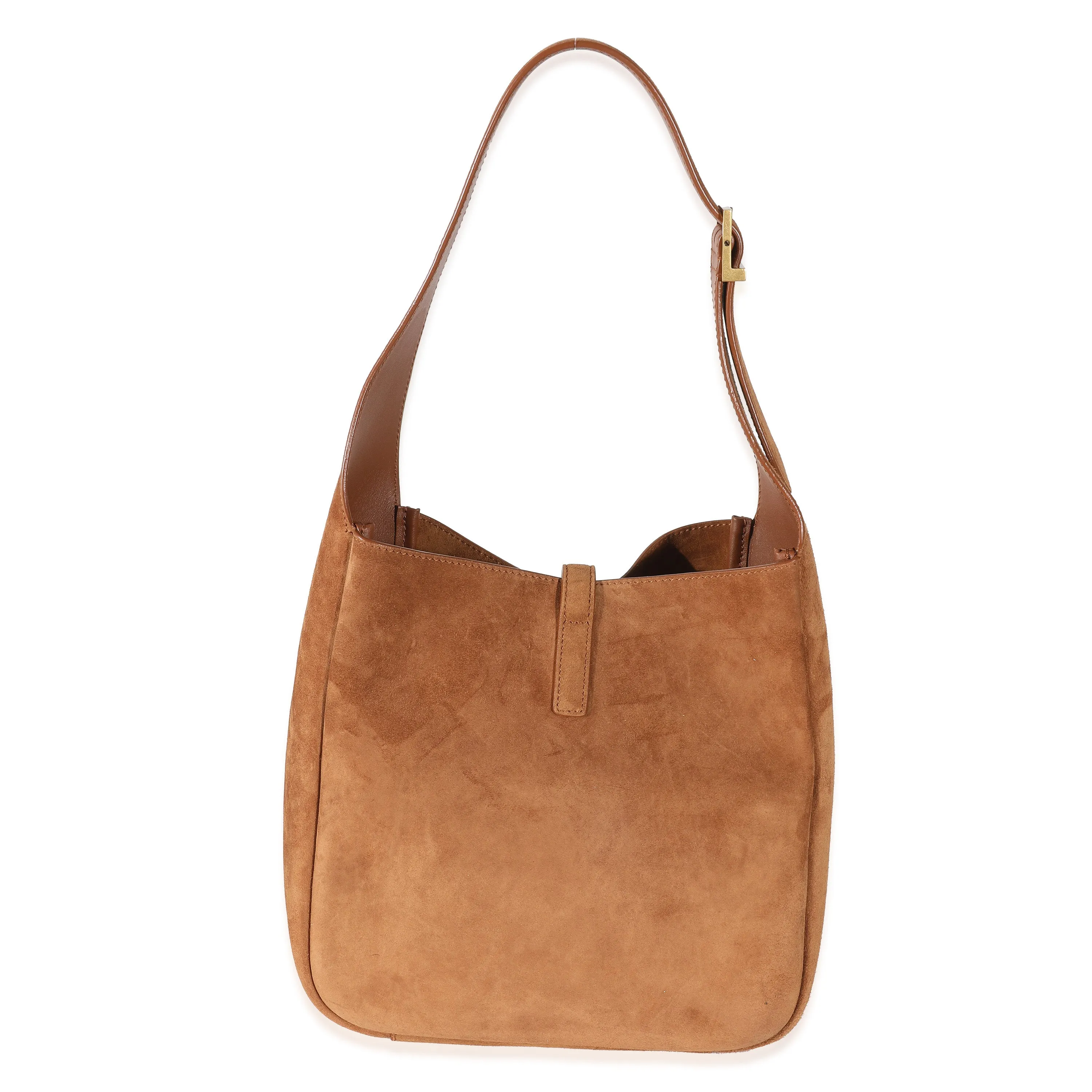 Saint Laurent Brown Camel Suede Supple Small Le 5 à 7 Hobo