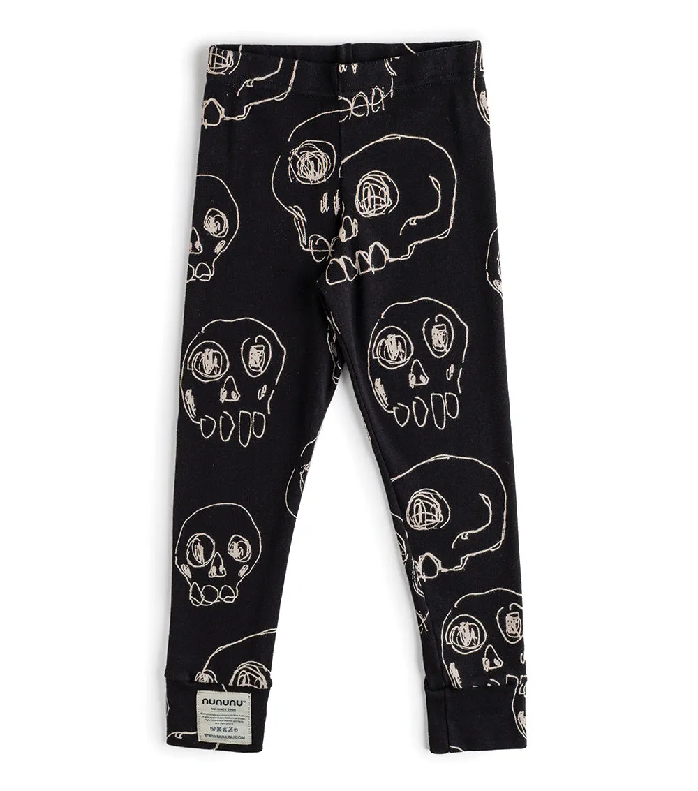 scribbled skulls leggings