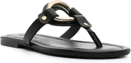 See by Chloé Hana leather T-bar sandals Black