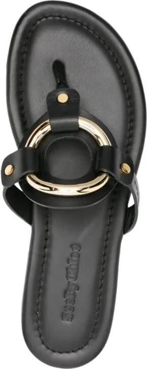 See by Chloé Hana leather T-bar sandals Black