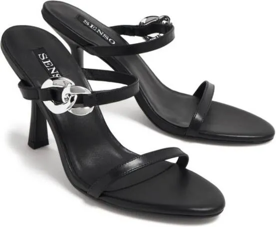 Senso Kiana 100mm ankle-strap mules Black