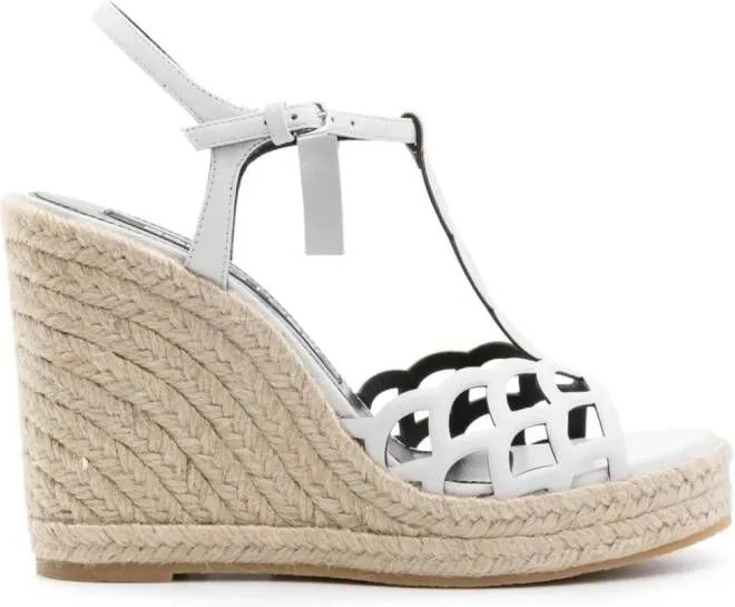 Sergio Rossi Sr Mermaid 85mm wedge espadrilles White