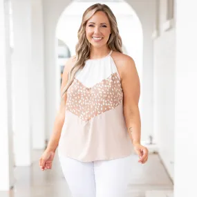 Simple Elegance Top, Taupe