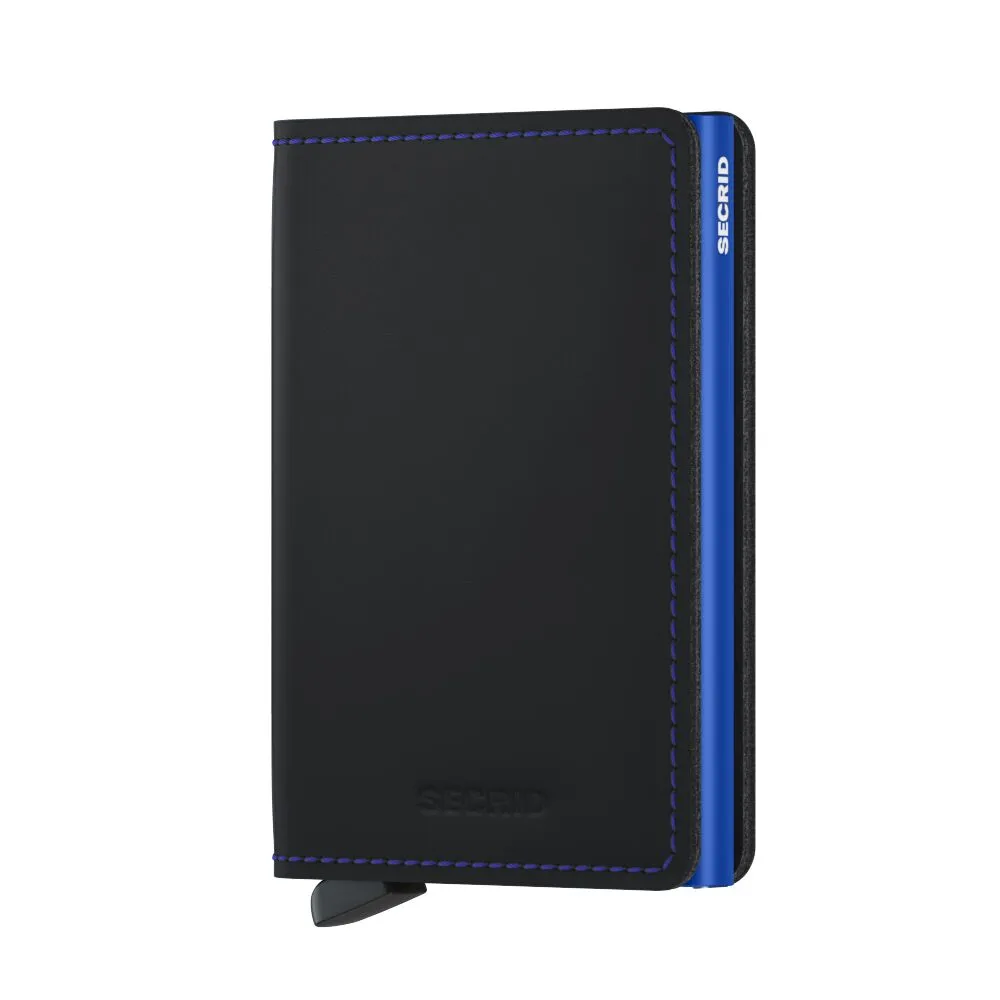 Slim Wallet Matte Black & Blue