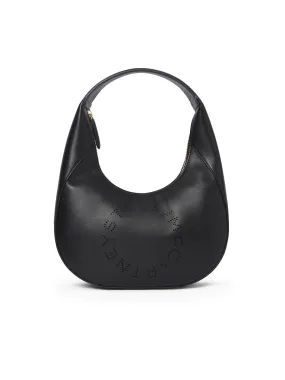 Small Stella Logo Hobo Shoulder Bag in Black