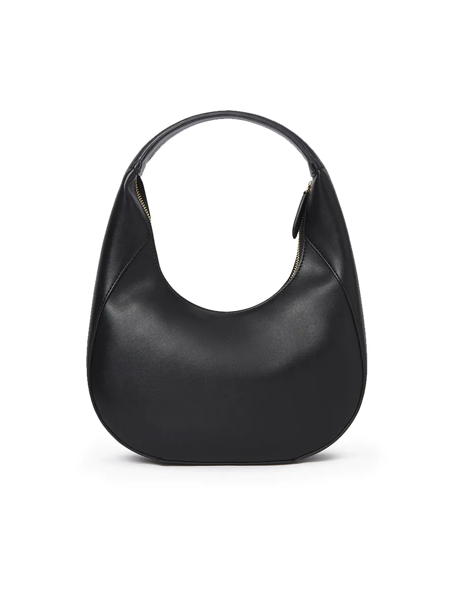 Small Stella Logo Hobo Shoulder Bag in Black