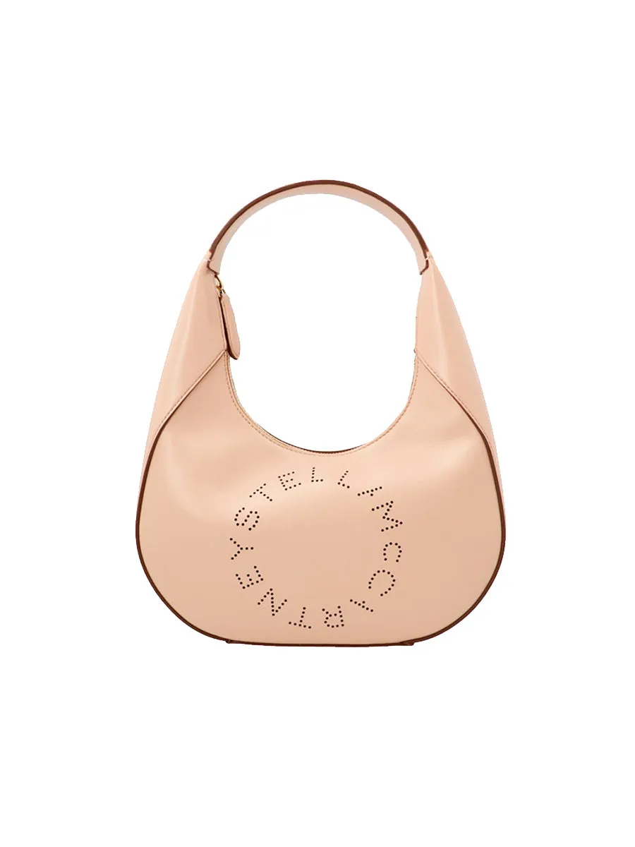 Small Stella Logo Hobo Shoulder Bag in Pink