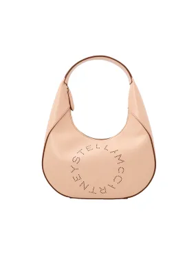 Small Stella Logo Hobo Shoulder Bag in Pink