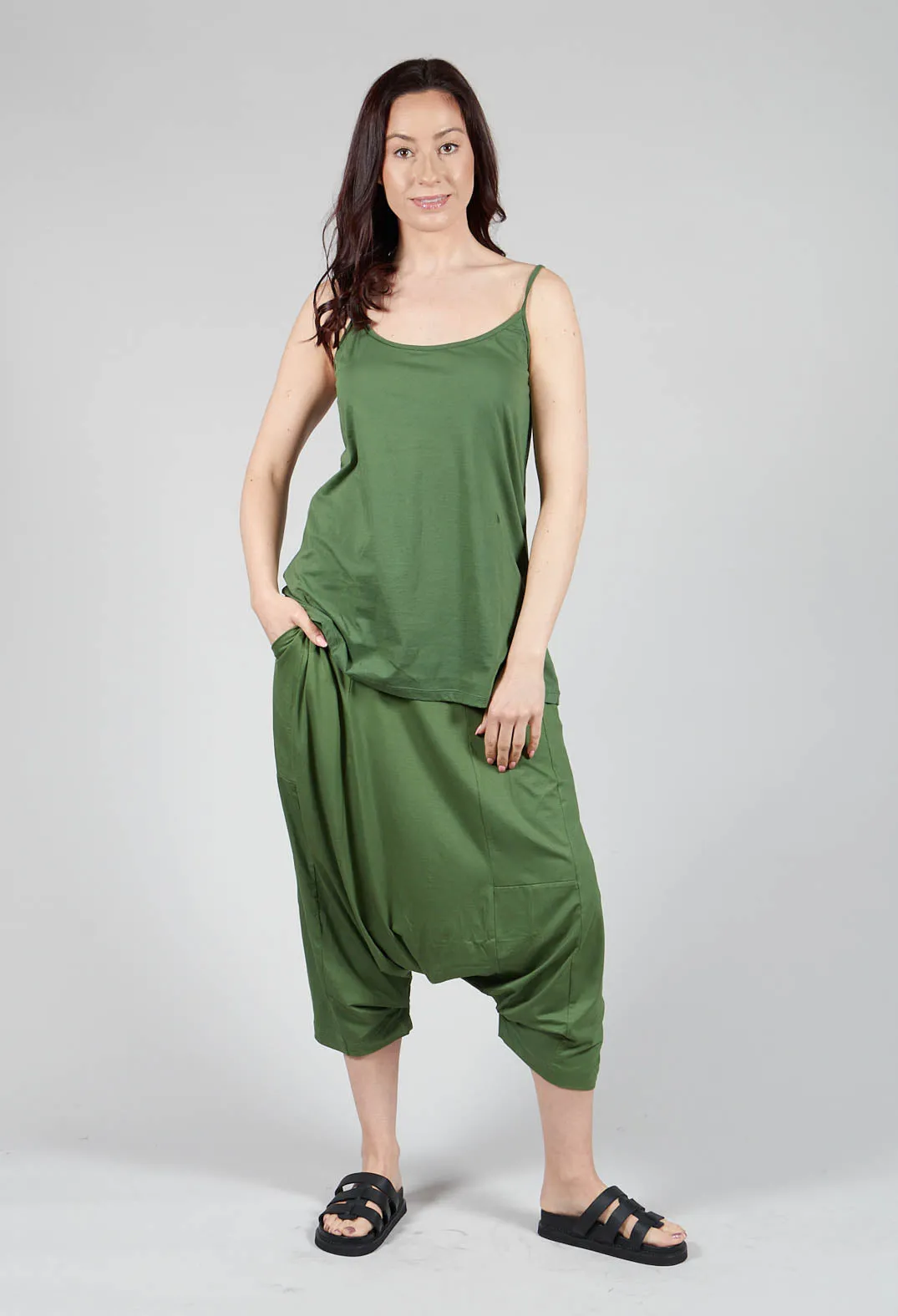 Spaghetti Strap Vest in Green