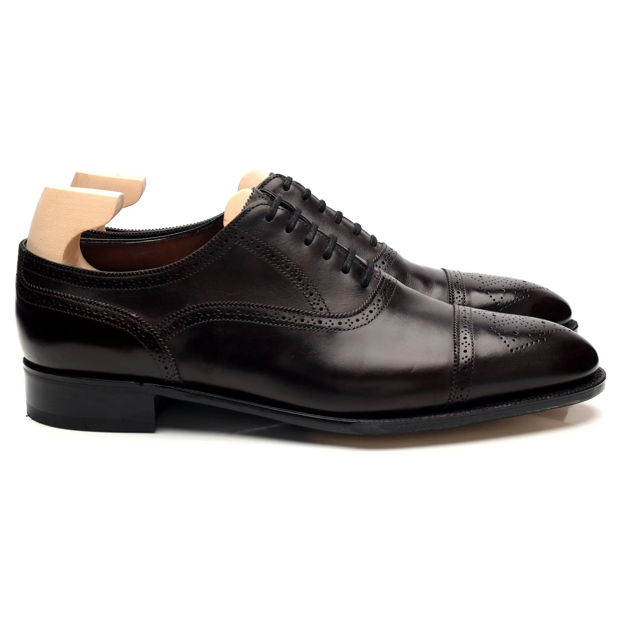 'Stockley' Dark Brown Leather Oxford Brogues UK 9 E